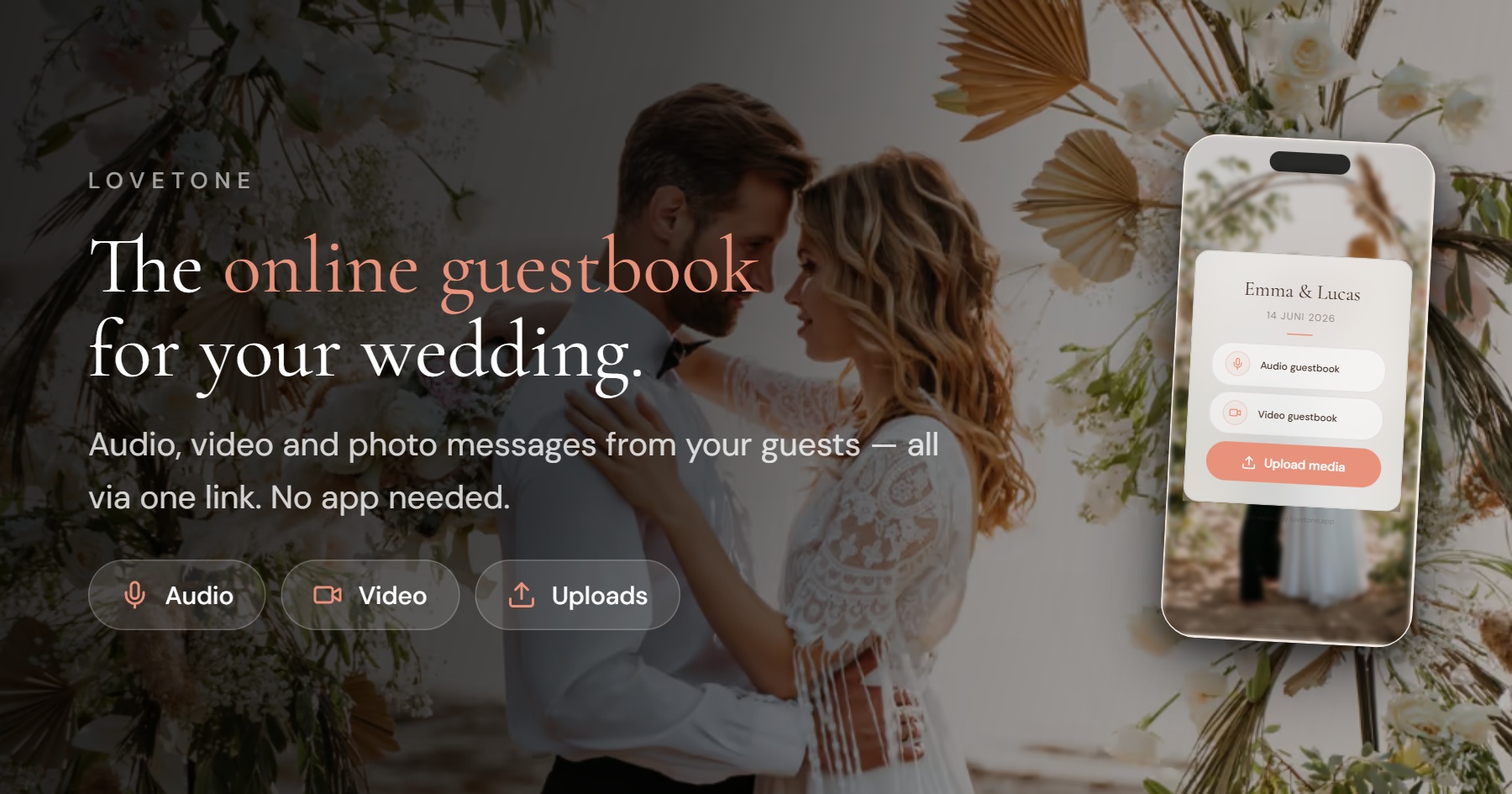 Online Guestbook for Weddings & Events — Lovetone